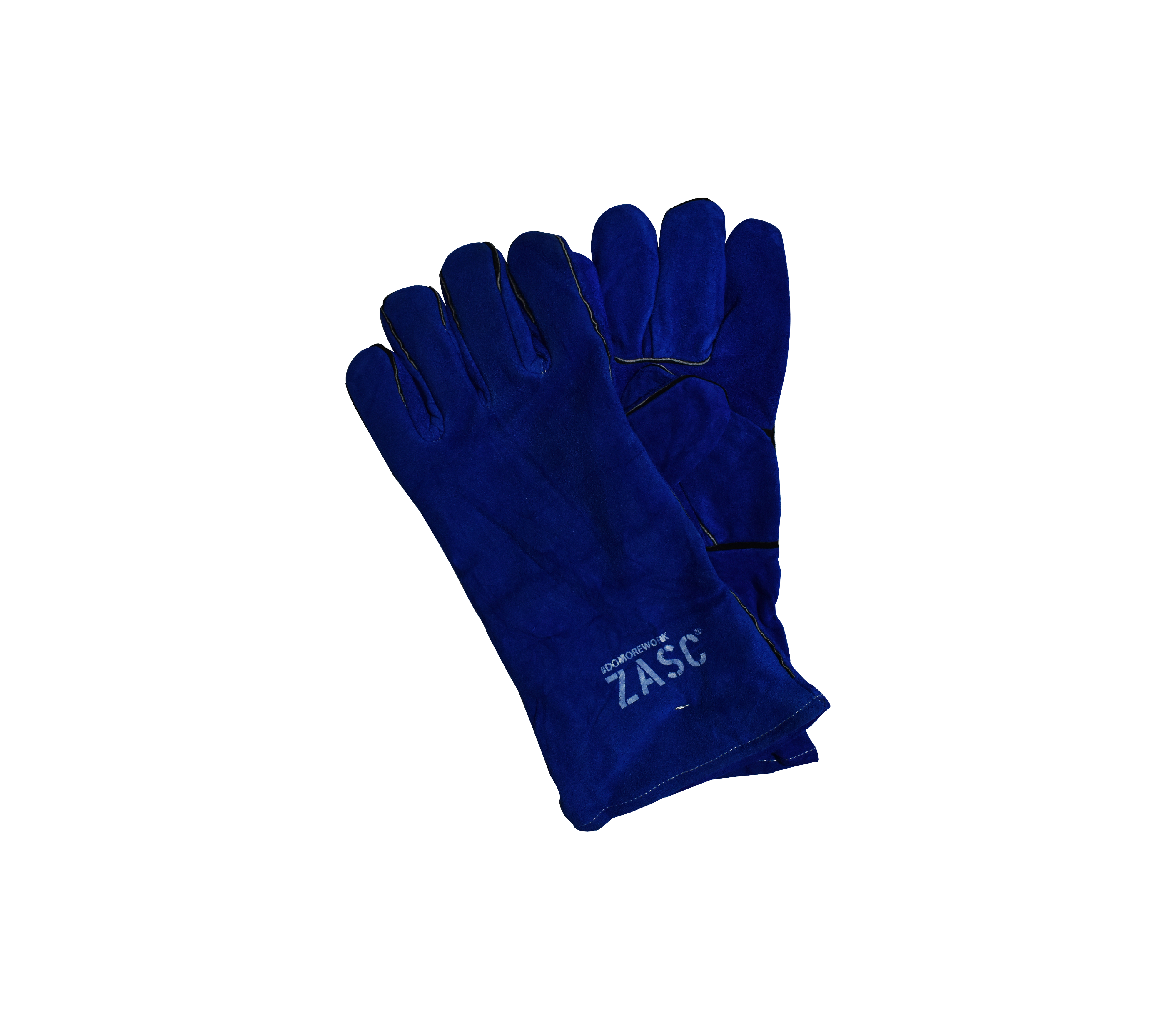 Long Cuff Welding Gloves Cod.4 966 Blue Zasc - Heat Resistant Work Gloves for Metal Fabrication & DIY Projects