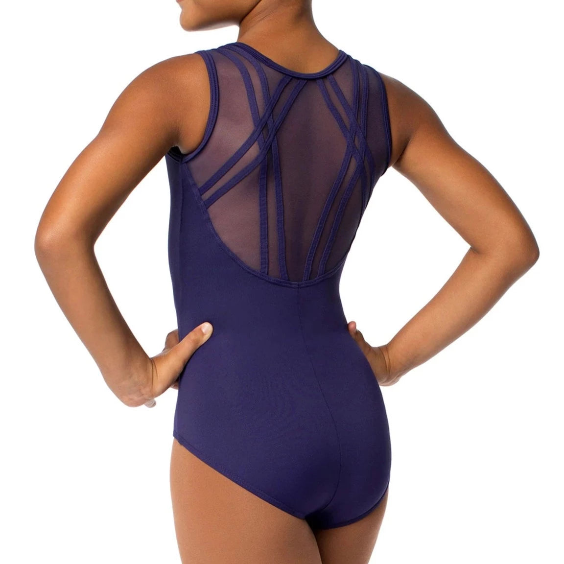 So Danca Midnight Blue Perla Leotard - Women's Dance Leotard for Ballet, Jazz & Contemporary - Stretch Fabric with Mesh Inserts - Perfect for Performances & Dance Classes