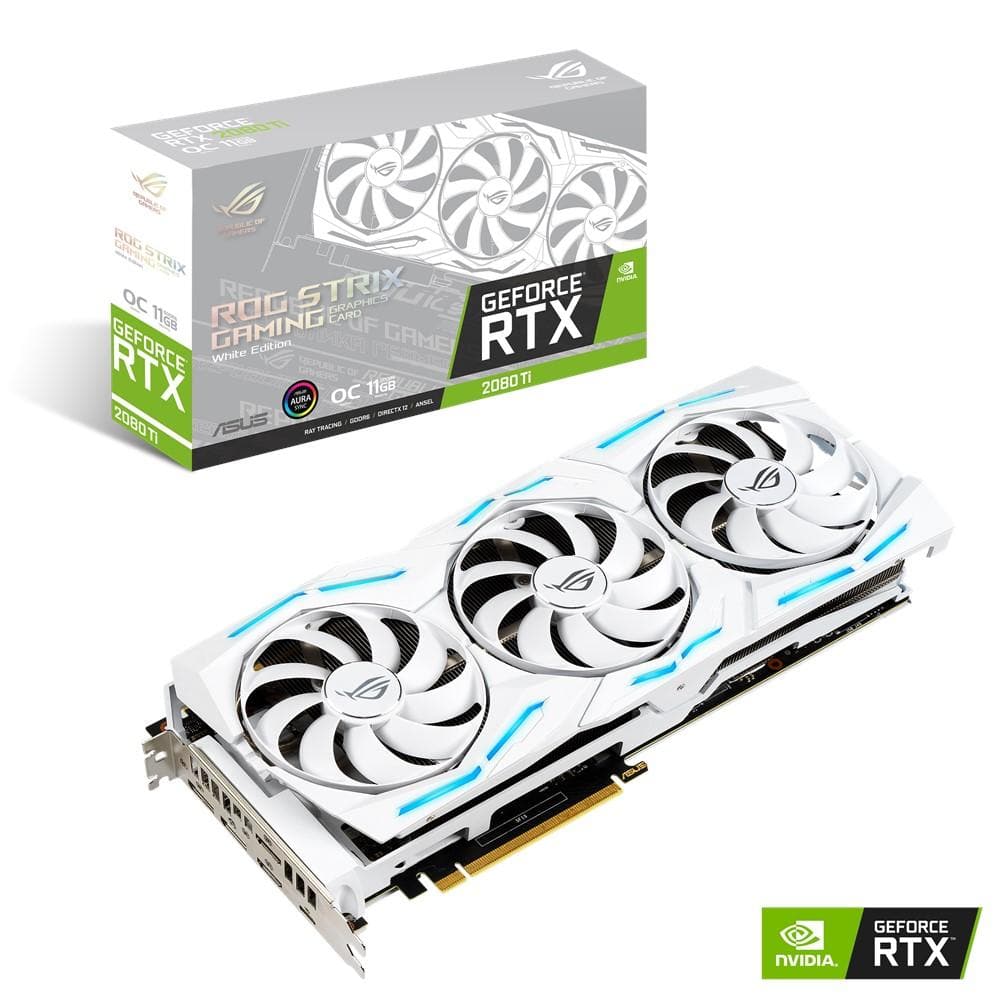 ASUS ROG STRIX RTX 2080 Ti O11G White Edition Gaming Graphics Card - 11GB GDDR6, RGB Lighting, Axial-Tech Fans | Perfect for 4K Gaming, VR, and Content Creation