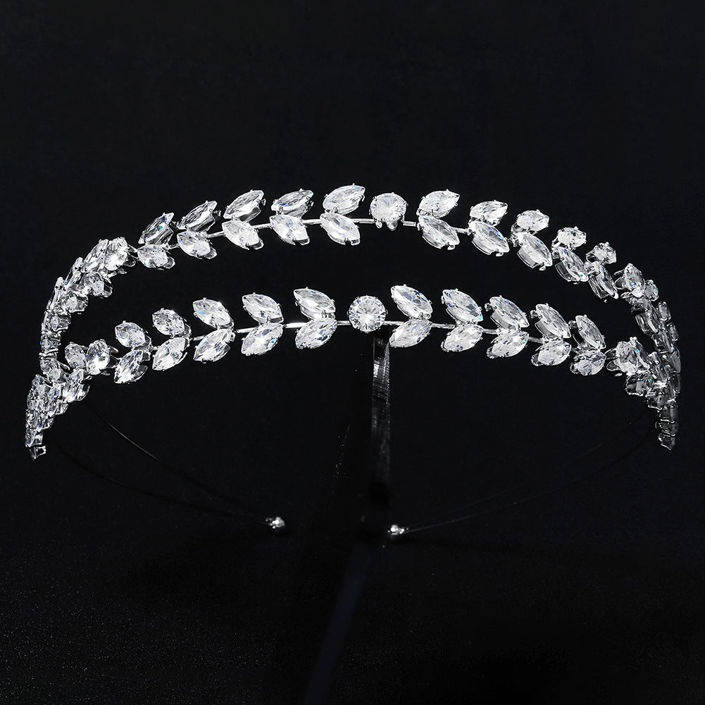 Zirconia Soft Twins Headband for Wedding - Crystal Bride Tiara Hair Jewelry TS J2961 | Elegant Bridal Accessories for Weddings, Prom & Special Occasions