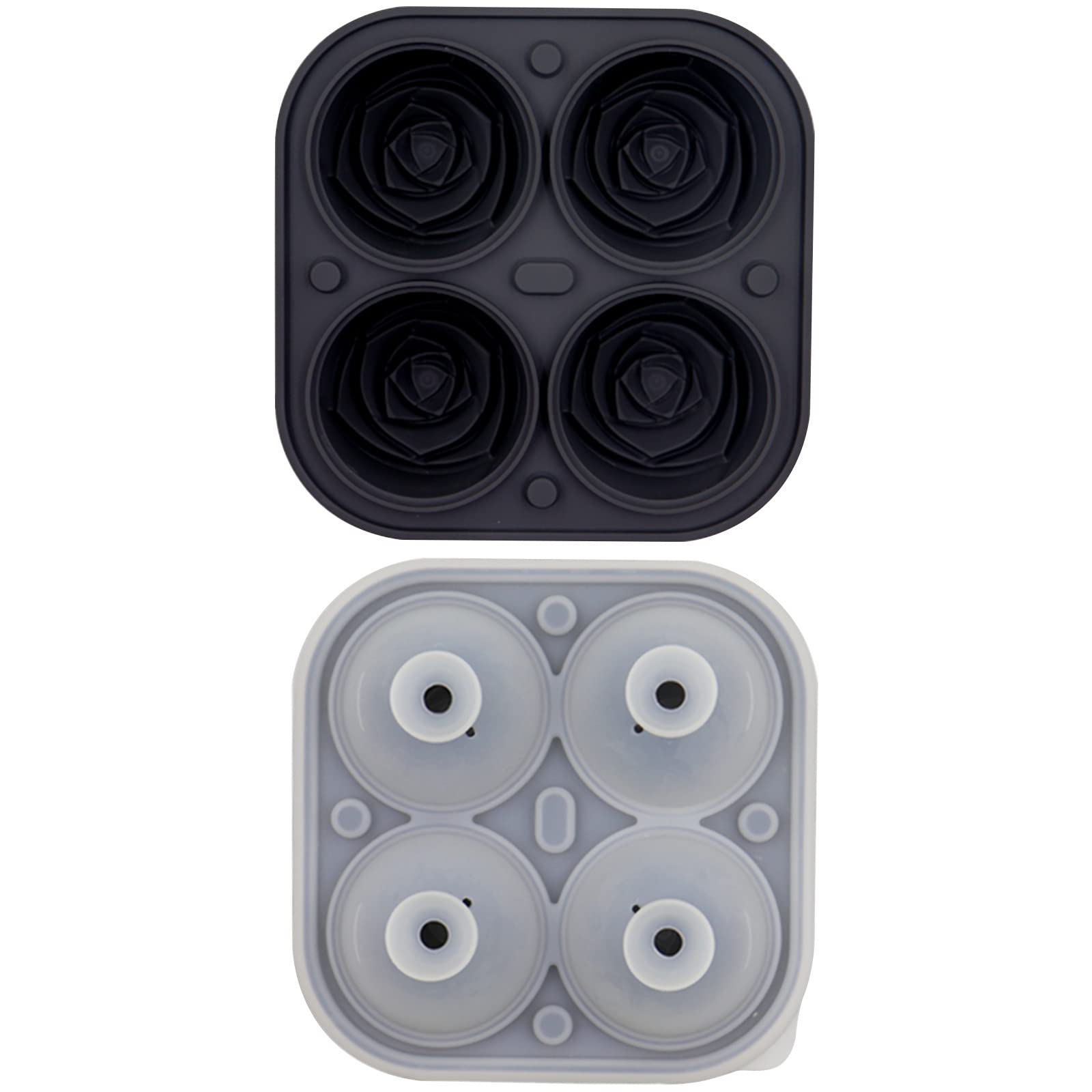 Premium Rose Ice Cube Mold Silicone Tray for Cocktails, Whiskey, and Party Drinks - Elegant Floral Ice Cubes for Special Occasions and Home Entertaining