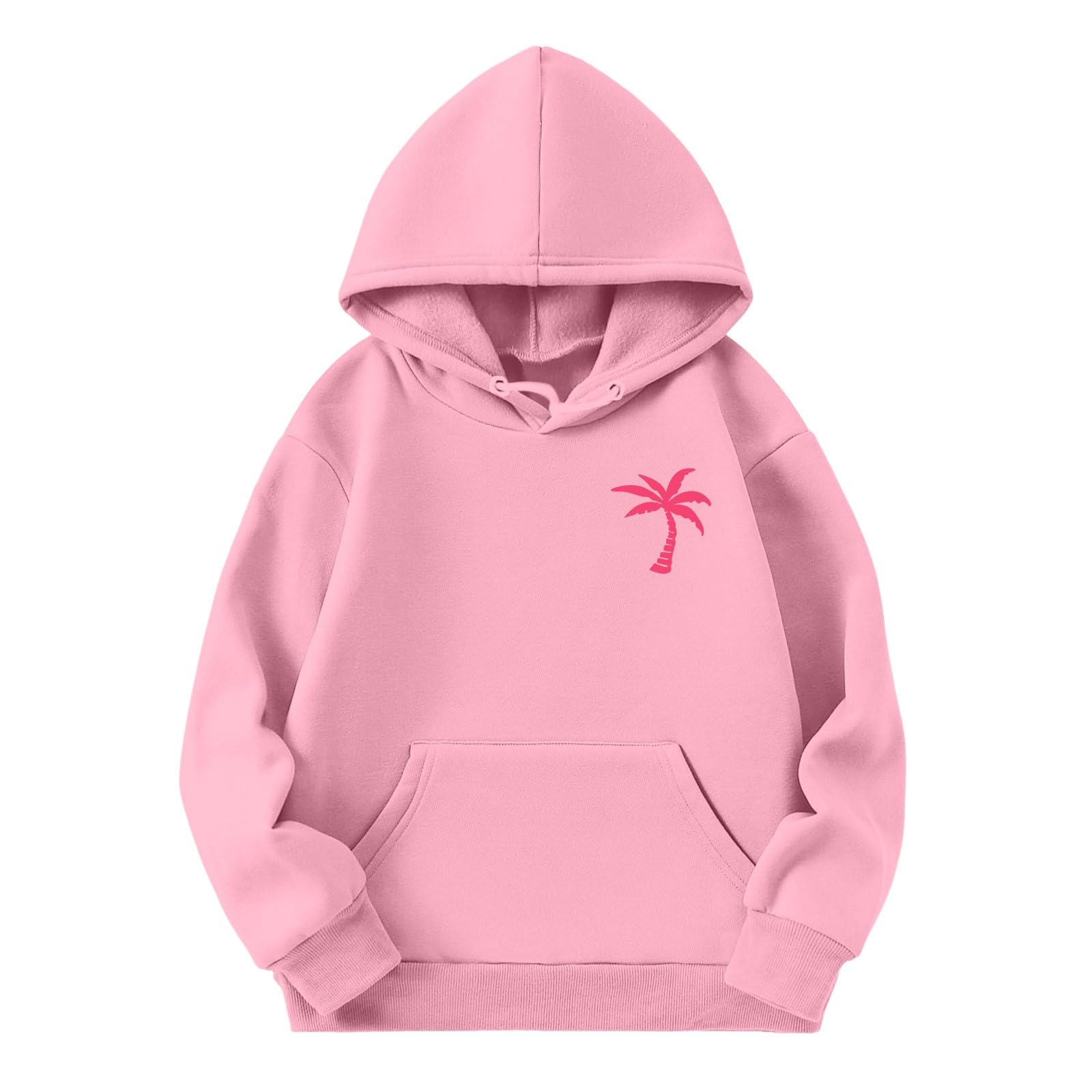Kids Fleece Hoodie with Pink Pom Puff & Graphic Logo - Warm Winter Pullover for Boys and Girls | Toddler Long Sleeve Sweatshirt for Outdoor Play, School & Holiday Gifts