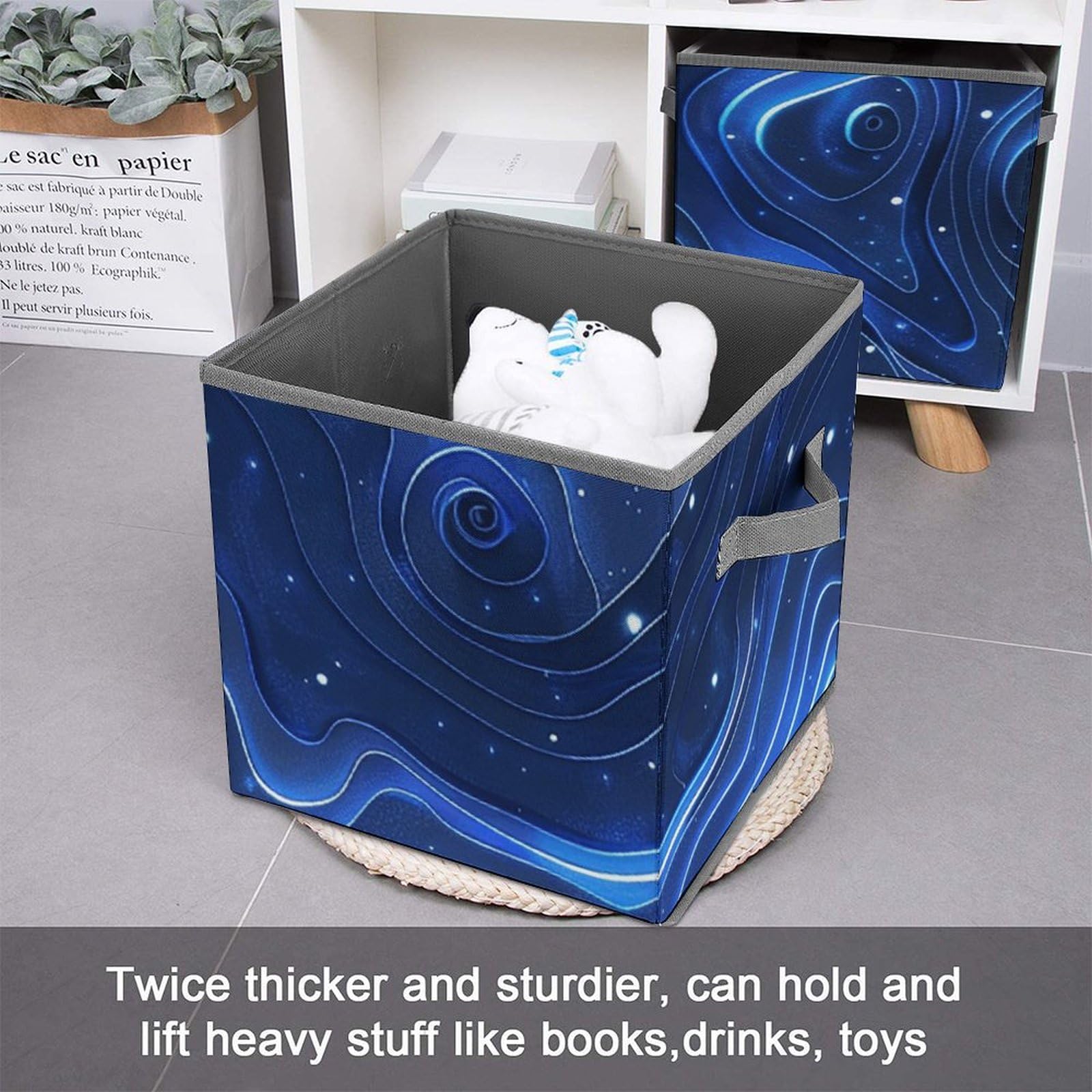 Electric Blue Collapsible Storage Bin - 10.6