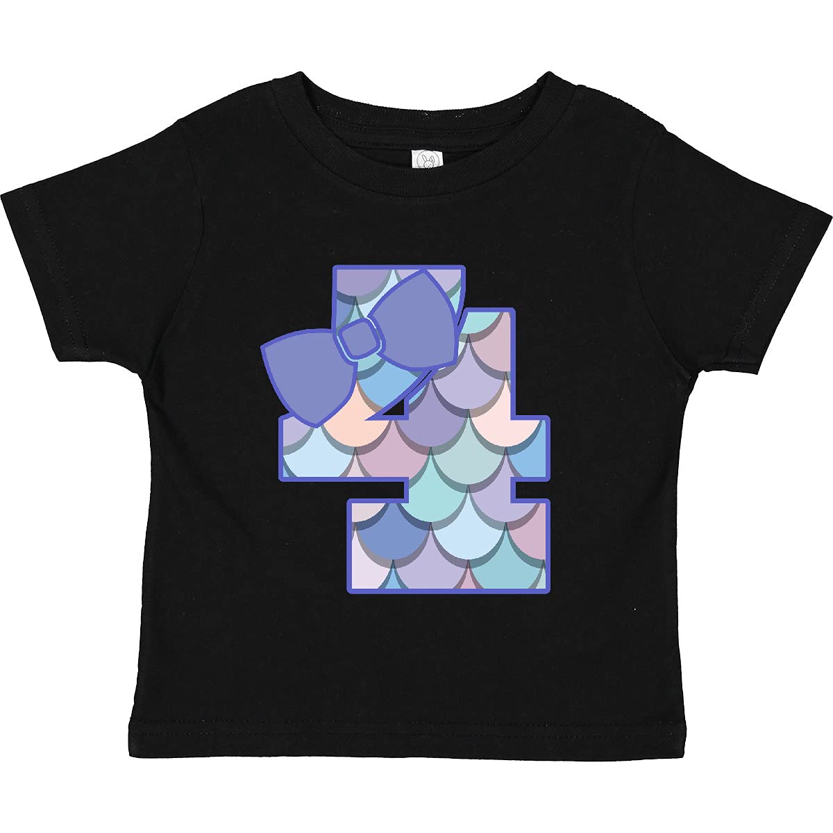 Inktastic 4th Birthday Mermaid Toddler T-Shirt for Girls - Cute 4 Year Old Mermaid Themed Birthday Outfit for Parties & Celebrations