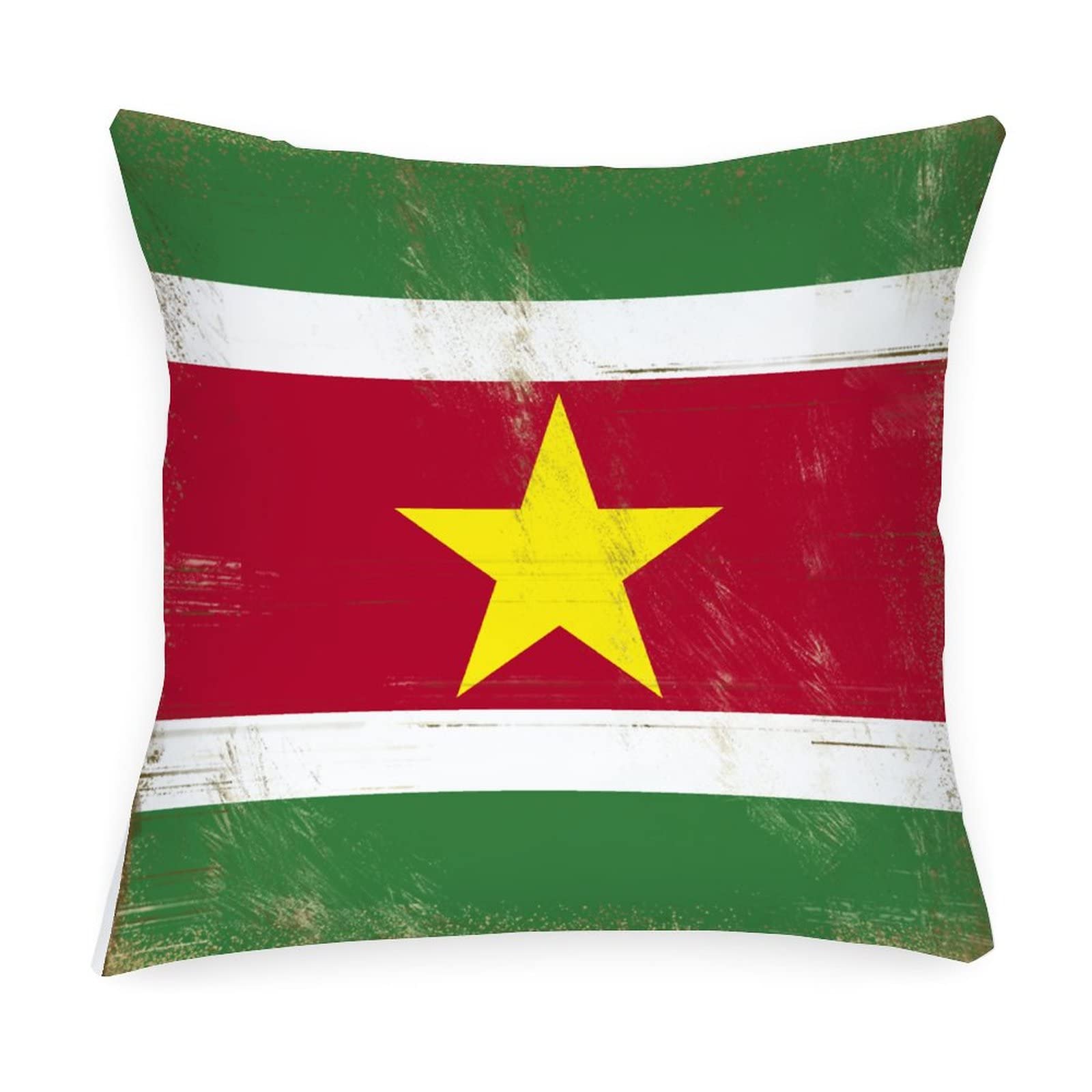 Suriname Flag Outdoor Waterproof Pillow Covers 18x18 Inch - Farmhouse Modern Decorative Accent Cushion Cases for Patio Furniture, Garden, Living Room & Porch Decor