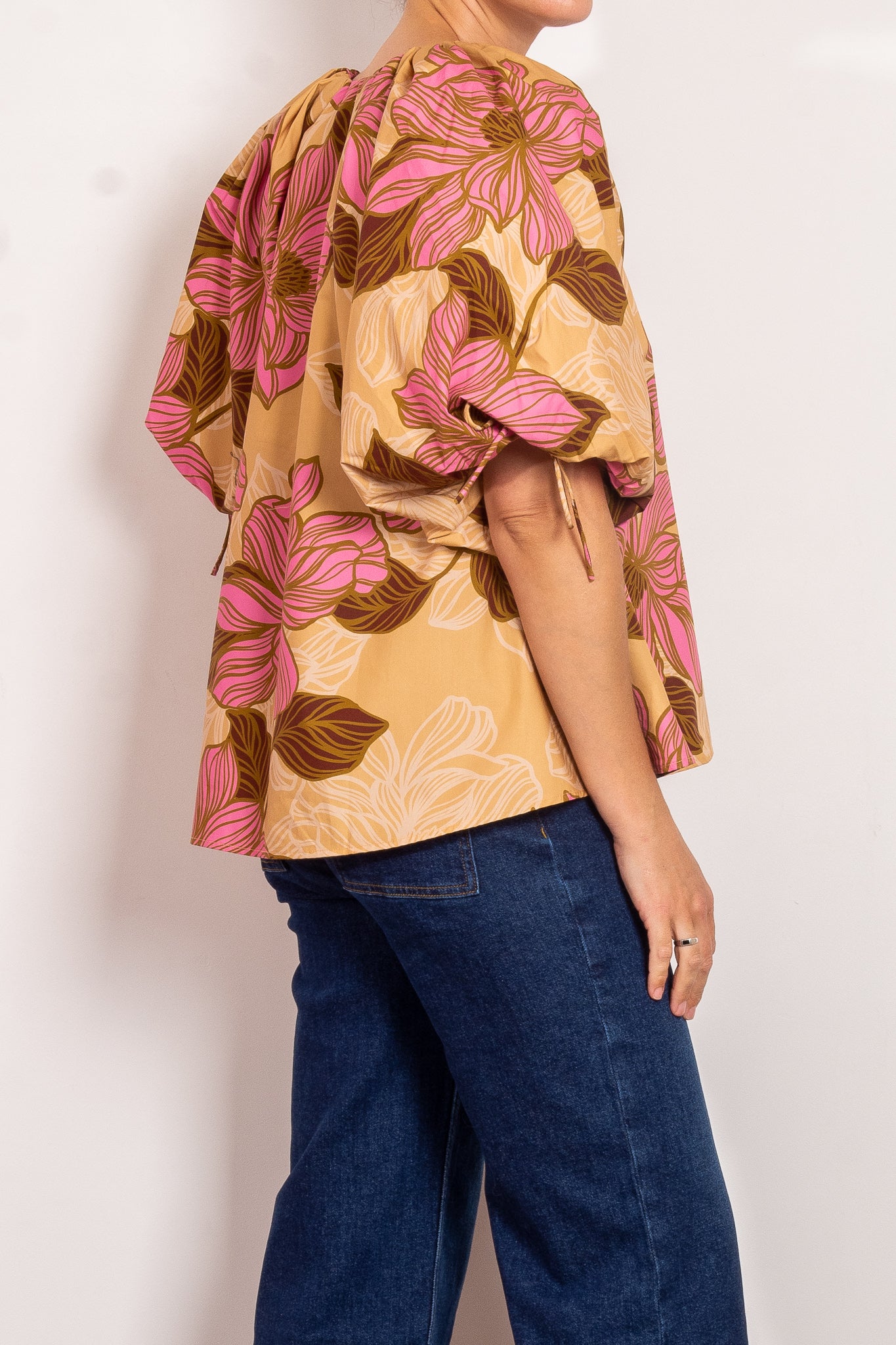 Kinney Miya Rosa Floral Blouse Women's Elegant Floral Print Top - Perfect for Spring Outfits, Office Wear & Date Nights