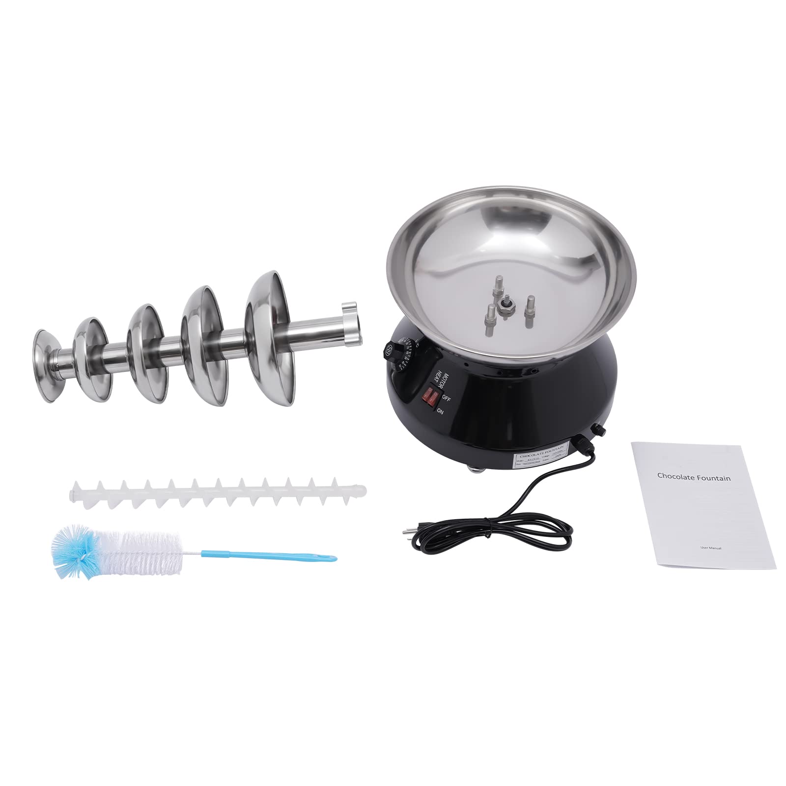 5-Tier Commercial Chocolate Fountain Machine - 7 lb Stainless Steel Melting Heater for Hot Chocolate, Nacho Cheese & Liqueurs - Perfect for Weddings, Parties & Catering Events (Black)