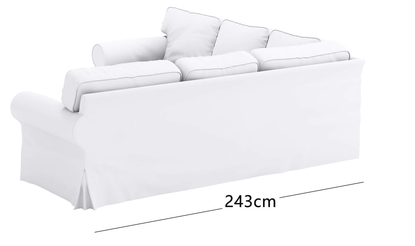 Custom-Made IKEA Ektorp 2+2 Sectional Corner Sofa Slipcover Replacement - Beige Polyester Fabric Sofa Cover Only | Perfect for Living Room, Family Room & Home Theater Seating