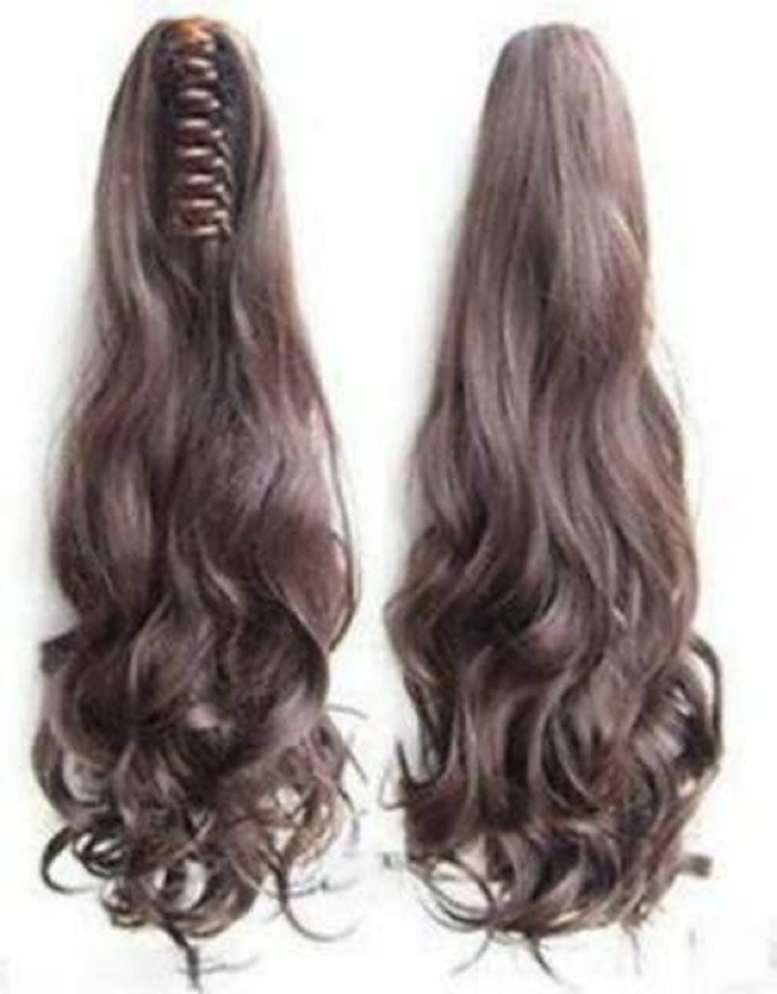 Abrish Curly Brown Ponytail Holder - Stylish Hair Clutch for Women, Perfect for Parties, Weddings & Everyday Use