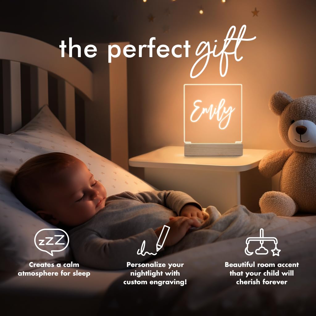 Personalized Night Light for Kids - Custom Name LED Night Light for Baby Girl & Boy's Bedroom | Perfect Birthday Gift, Nursery Decor & Sleep Aid for Children