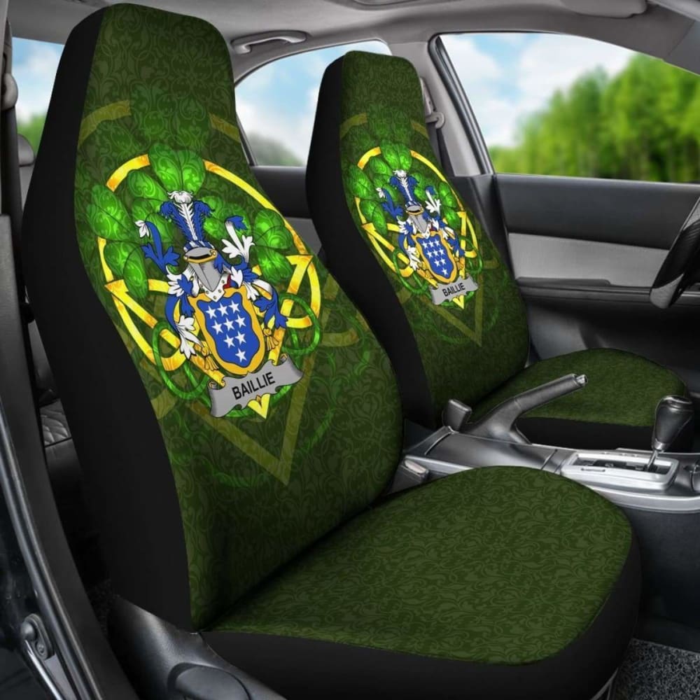 Baillie Ireland Car Seat Cover Set of 2 - Celtic Shamrock Design for Cars, SUVs & Trucks - Waterproof & Non-Slip Protection for Pets, Kids & Seats - Perfect for Daily Commute, Road Trips & Family Outings