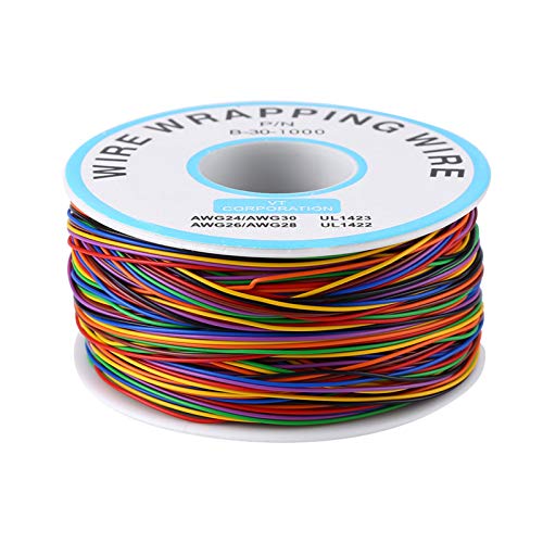 8 Colors 30 AWG Tinned Copper Wire - Flexible Electric Cable Wrapping Wire for DIY Electronics, Circuit Testing & Repair - Perfect for Breadboards, Arduino Projects & Electrical Prototyping