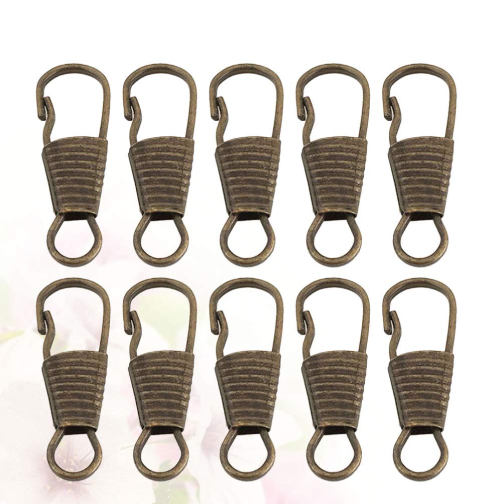 10pcs Bronze Zipper Pull Tab Replacement - Universal Metal Zipper Handle Repair Kit for Suitcases, Luggage, Backpacks, Coats & Boots | Durable Zipper Slider Parts for Easy Fixing & DIY Projects