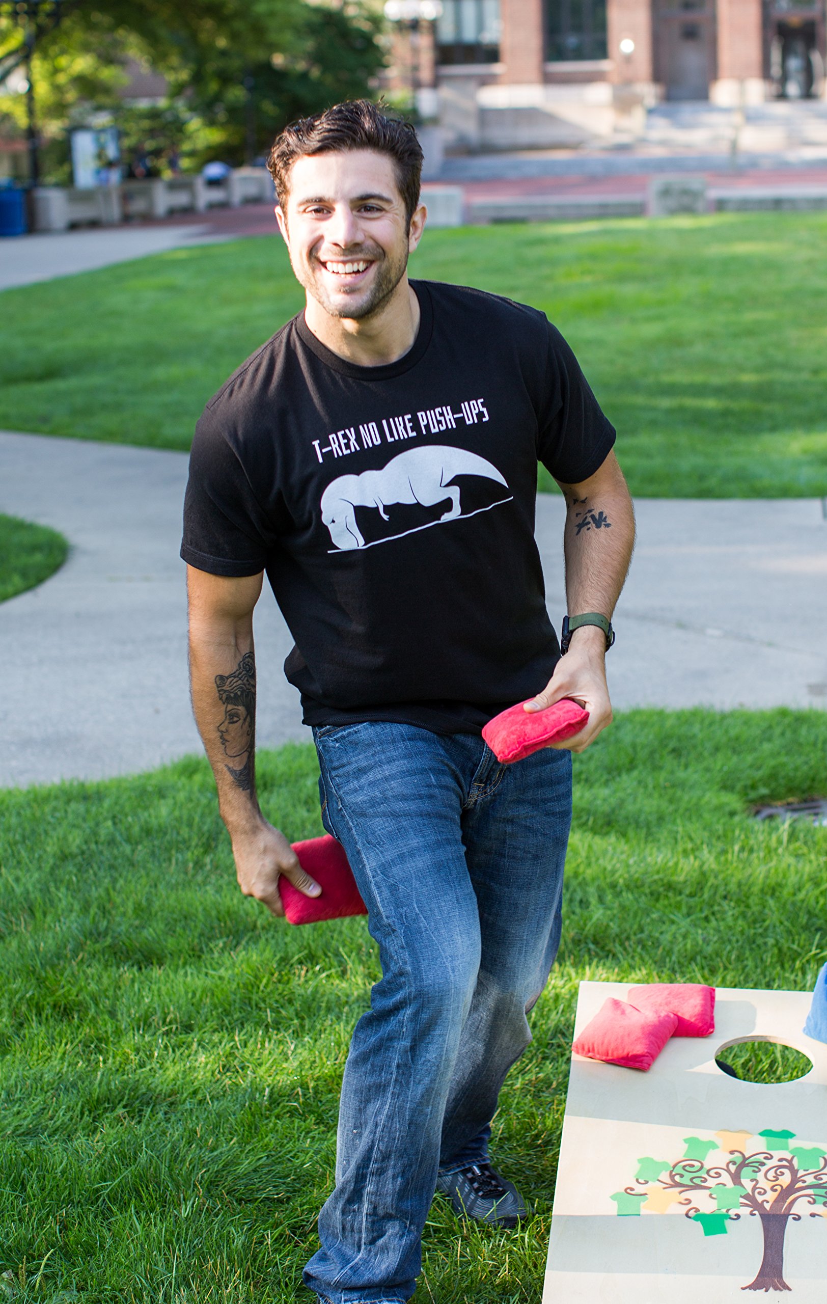 Funny T-Rex No Like Push-Ups Fitness Shirt - Cross Training & Workout Tee for Gym Lovers | Perfect for Gym, Running & Casual Wear