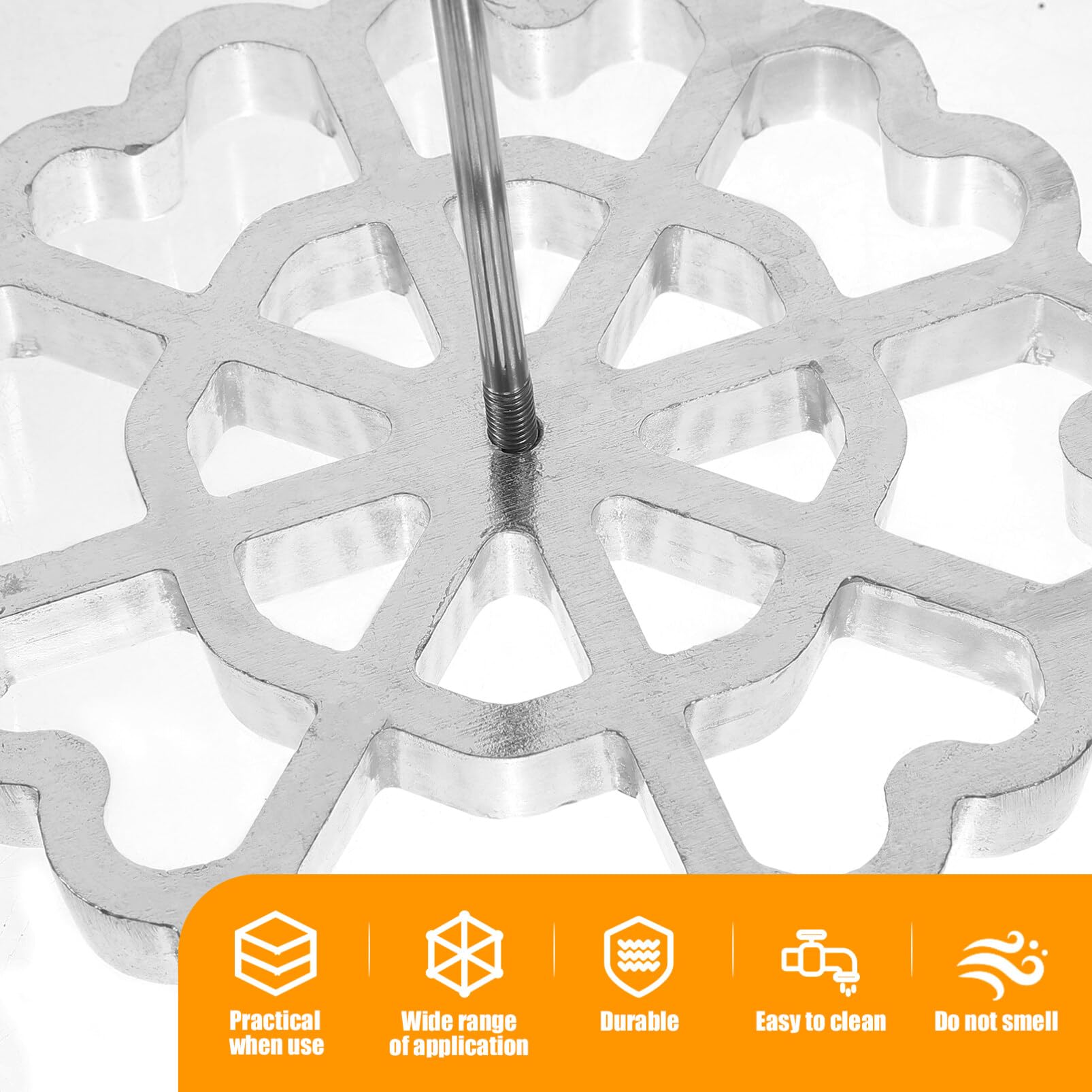 Kichvoe Aluminum Alloy Waffle Maker with Detachable Handle - Professional Rosette Iron Mold Set for Baking Churros, Bunuelos & Cookies - Perfect for Home Kitchen, Party Desserts & Holiday Treats