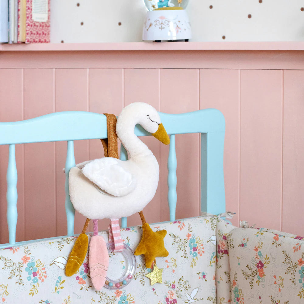 Swan Activity Baby Toy - Soft Plush Sensory Toy for Infants & Toddlers - Encourages Motor Skills & Learning - Perfect for Playtime, Nursery Decor, and Baby Shower Gifts
