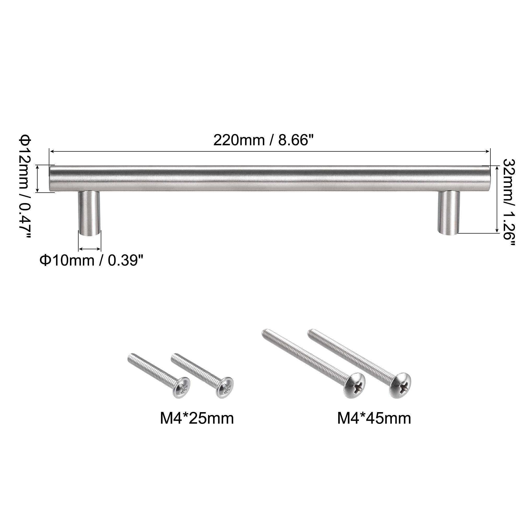 Stainless Steel T Bar Pull Handle 8.7