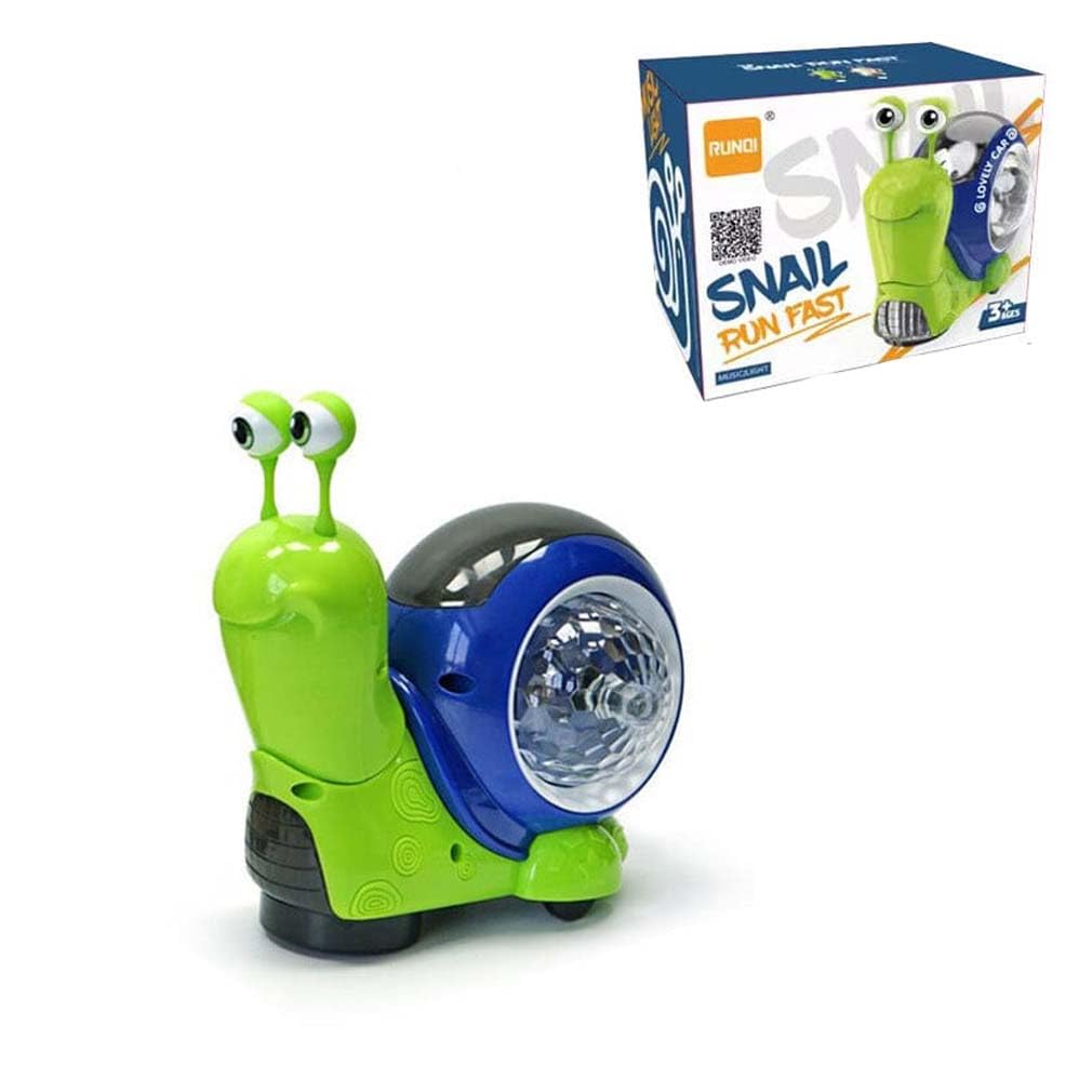 Luminous Snail Toy - Interactive Dancing Musical Toy with Light & Sound Effects | Portable Early Learning Educational Toy for Kids | Perfect for Playtime, Parties & Sensory Development (Green)