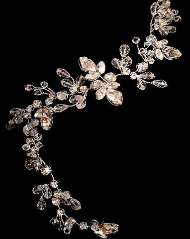 Elegant Bridal Hair Vine with Crystal and Pearl Accents – Kezani Dionyia Headpiece for Weddings, Prom & Special Occasions