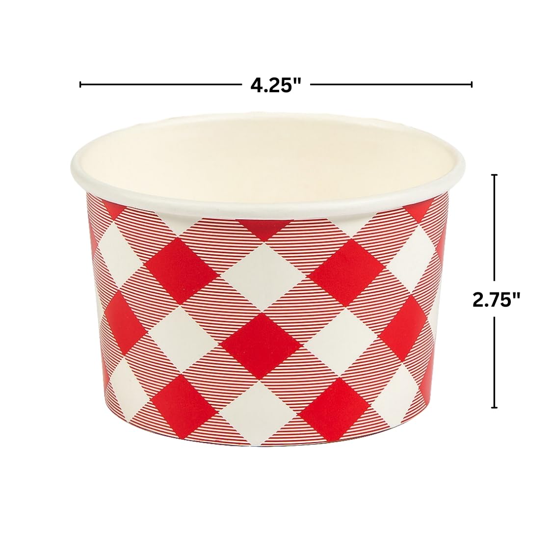 Fun Express Gingham Chili Bowls - 12-Piece Set for Picnics, BBQs & Party Supplies - Durable Melamine Bowls for Outdoor Dining & Entertaining