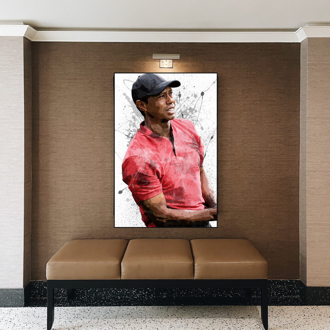 Tiger Woods Canvas Wall Art - High Quality Sports Decor for Golf Fans | Perfect for Home, Office & Man Cave Decorations