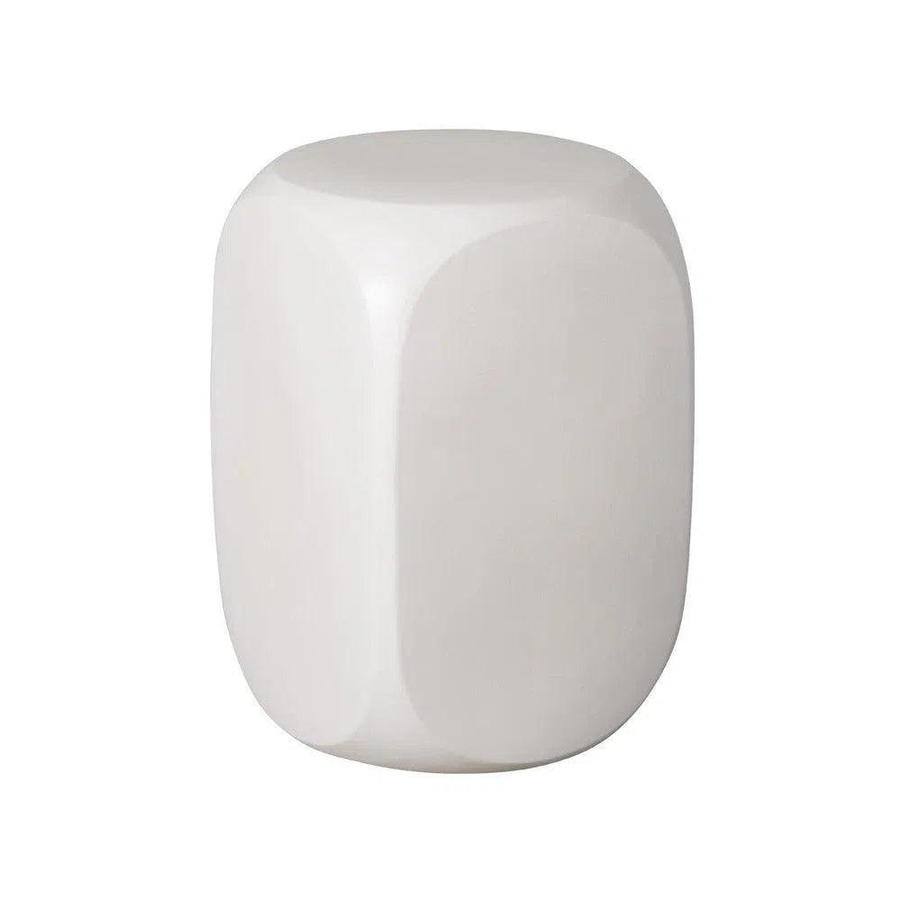 19 Inch Ceramic Dice Outdoor Garden Stool - Decorative Patio Seating for Gardens, Porches & Poolside Areas