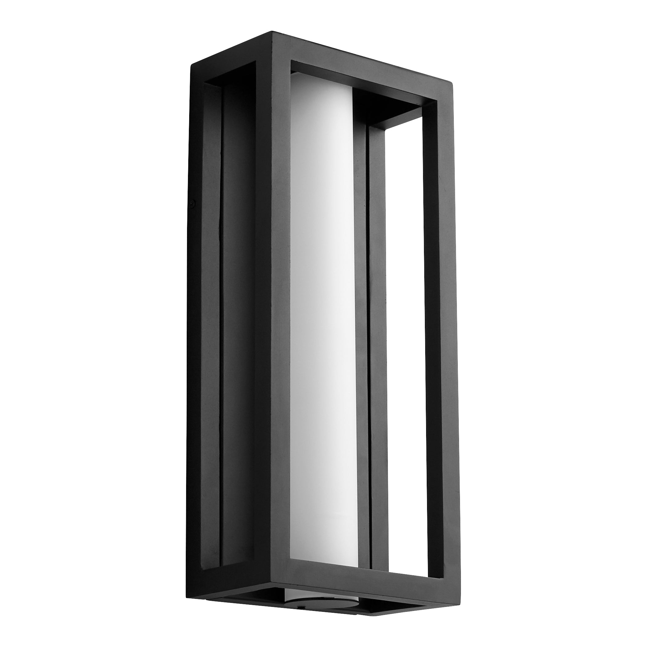 Oxygen Aperto 3 724 15 Large 18 Inch Outdoor Wall Sconce Lantern Light - 3000K Warm White, Transitional Black Finish - Perfect for Porch, Patio, Garden & Entryway Lighting