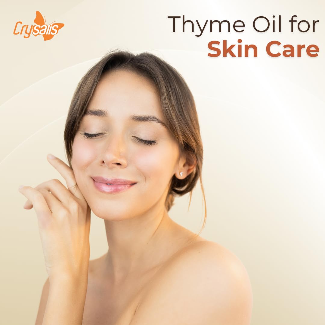 Pure Thyme Essential Oil (Thymus Vulgaris) - 33.8 Fl Oz (1000ml) - 100% Natural Aromatherapy Oil for Diffuser, Massage & Skin Care - USDA Certified Organic Therapeutic Grade Oil for Relaxation & Stress Relief