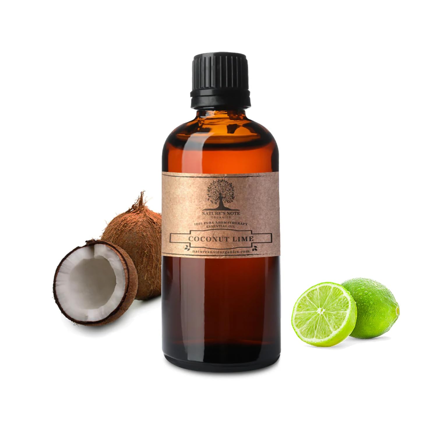 100% Pure Coconut Lime Essential Oil for Aromatherapy & Relaxation - 0.3 Fl Oz by Nature's Note Organics - Perfect for Diffusers, Massage & DIY Skincare