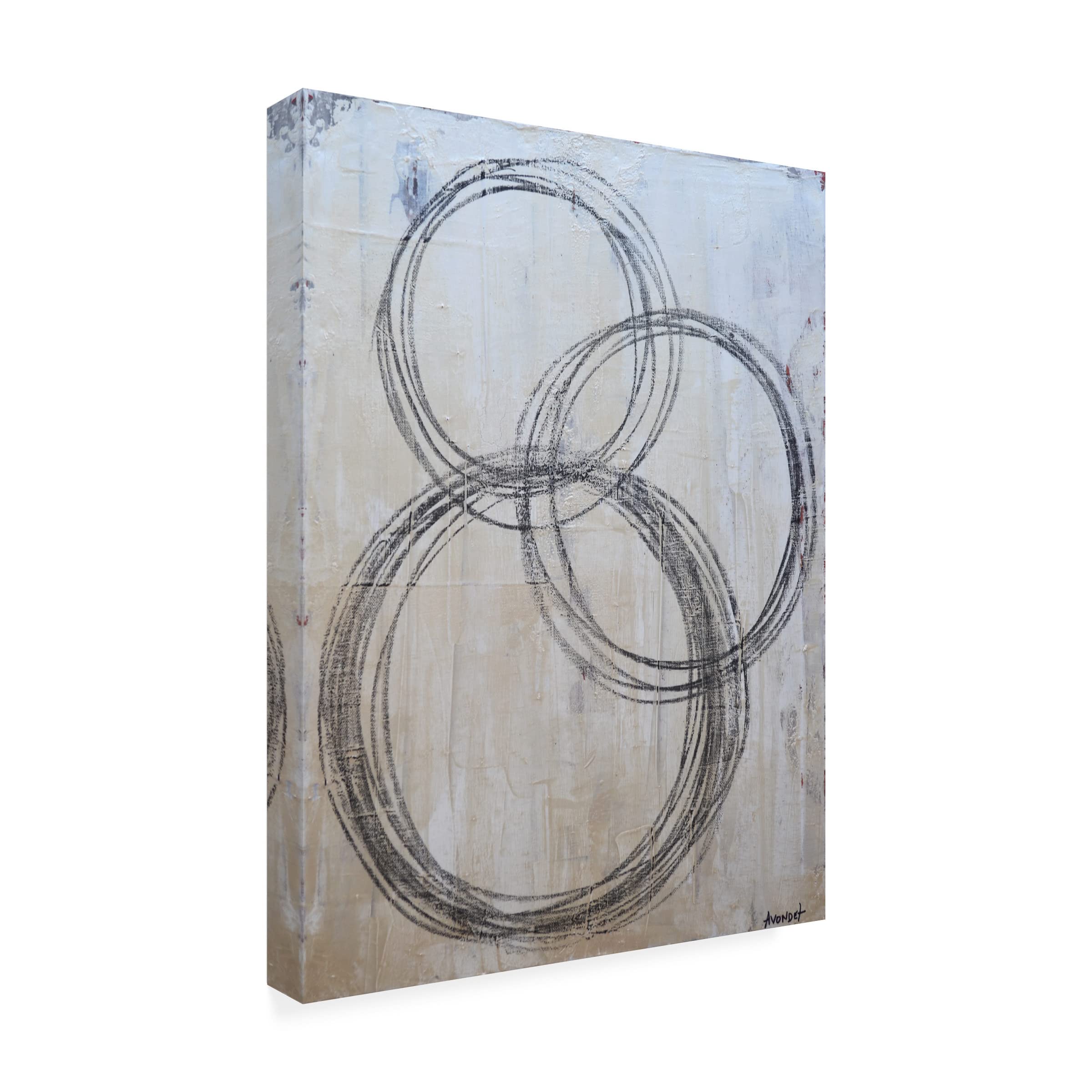 Natalie Avondet 'Circular I' Canvas Wall Art - Modern Abstract Painting for Living Room, Bedroom & Office Decor - Handmade Fine Art Print for Home & Office Interior Design