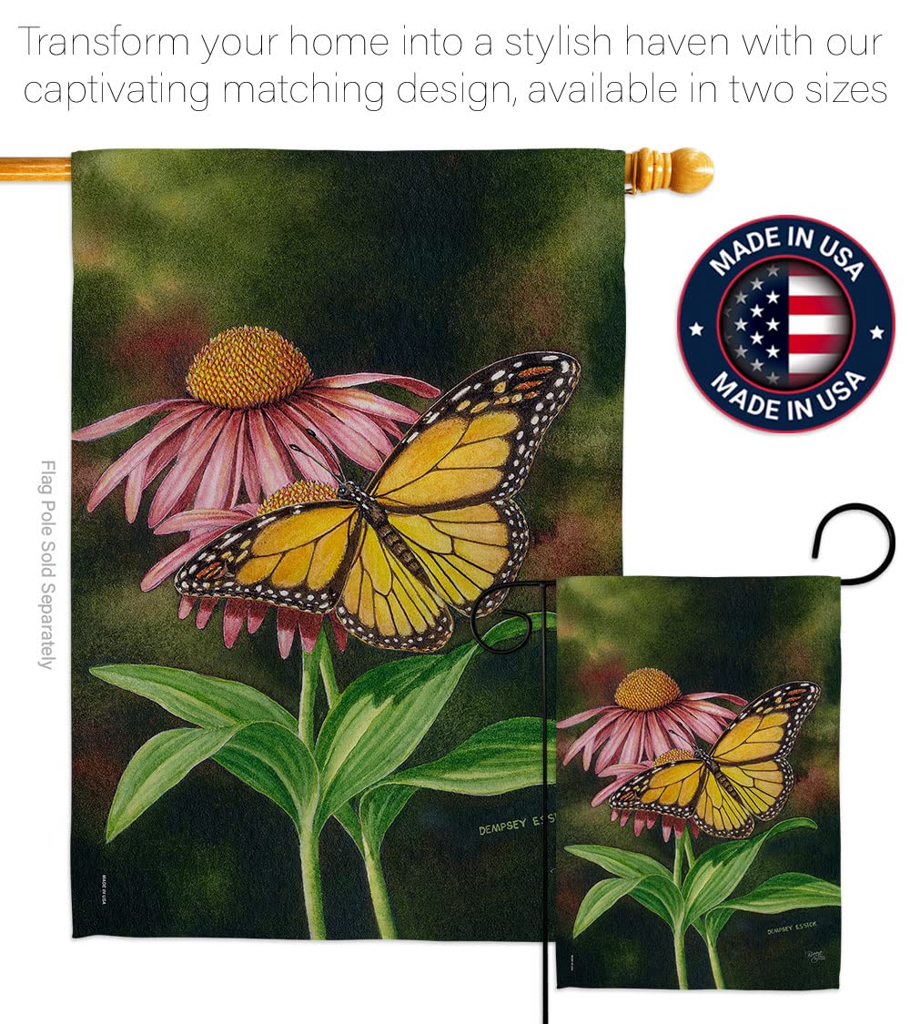 Breeze Decor Coneflower Garden Flag - 13x18.5in USA Printed - Outdoor Decor