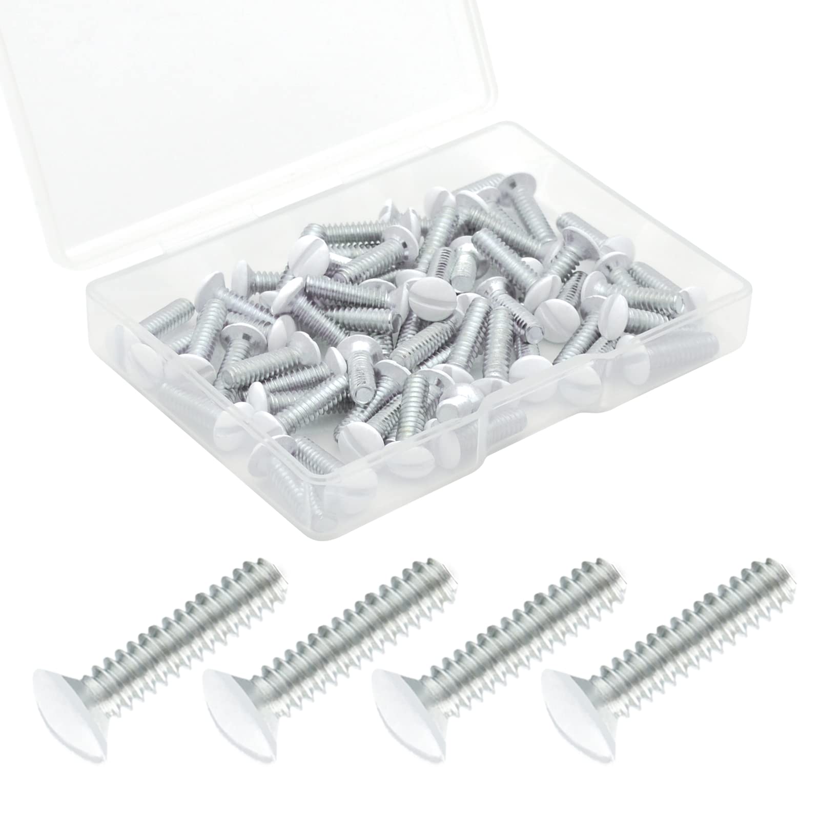 60 Pack 1/2 Inch 6-32 Thread White Wall Screws for Wall Plates & Switch Plates - Perfect for Home Electrical Installations and DIY Projects