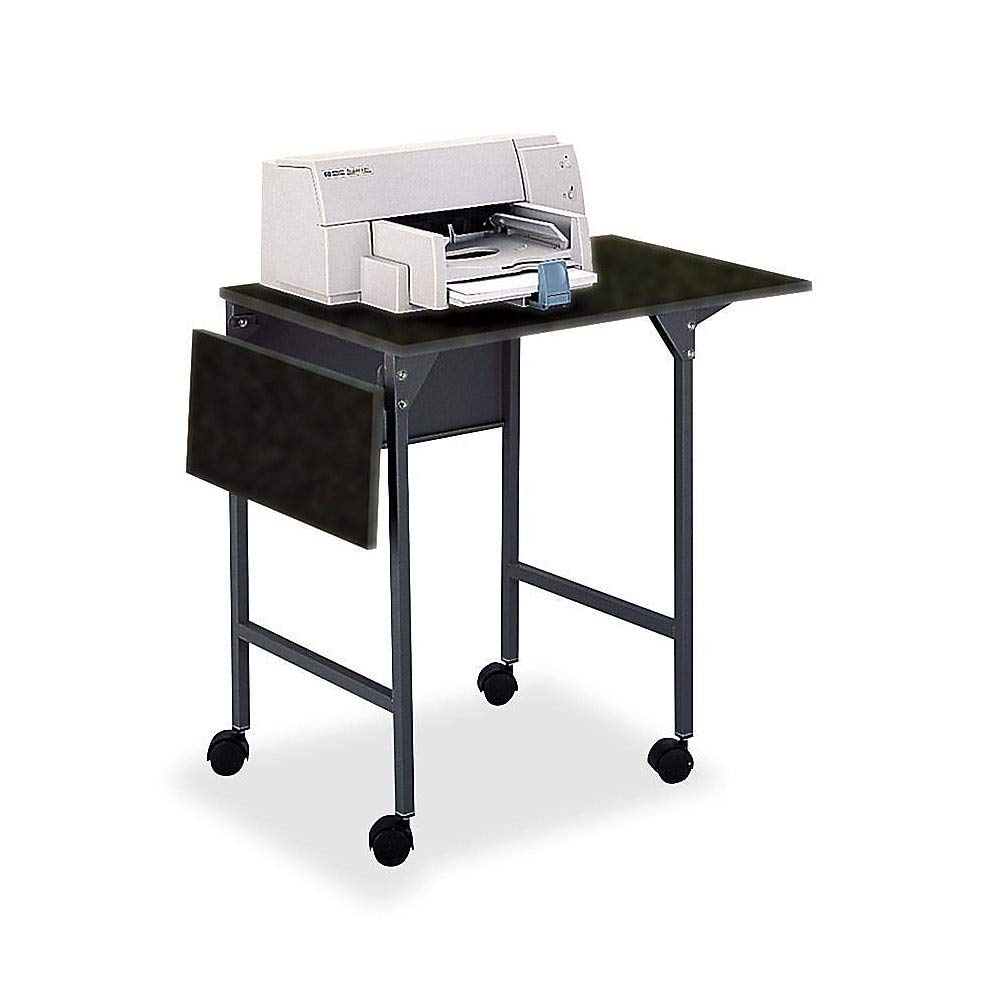 Safco 1876BL Black Adjustable Machine Stand Desk with Drop Leaves - Perfect for Sewing, Crafting & Office Workspaces