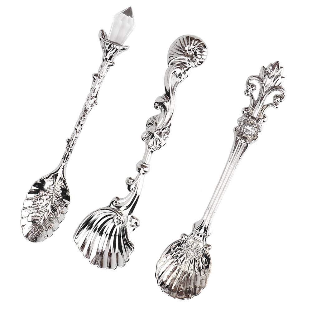 Romantic Zinc Alloy Dessert Spoons - Elegant Multi-Purpose Kitchen Utensils for Dining, Tea Parties & Wedding Decor