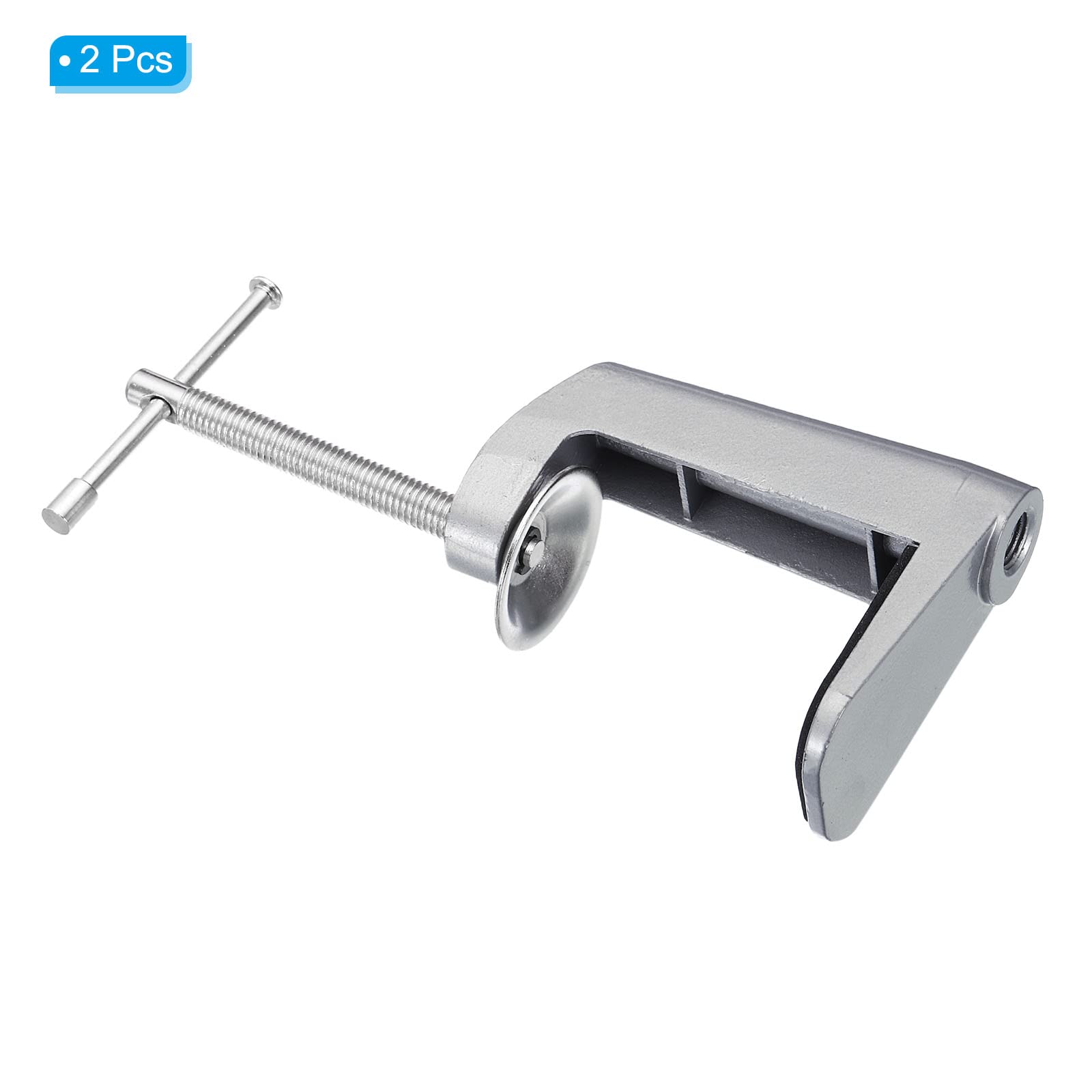 **PATIKIL 2-Pack Adjustable C-Shaped Replacement Clamp for Lamps & Microphone Arms – Universal Desk/Table Mount Clamp, Silver – Perfect for Home Office, Studio & Workspace Lighting**