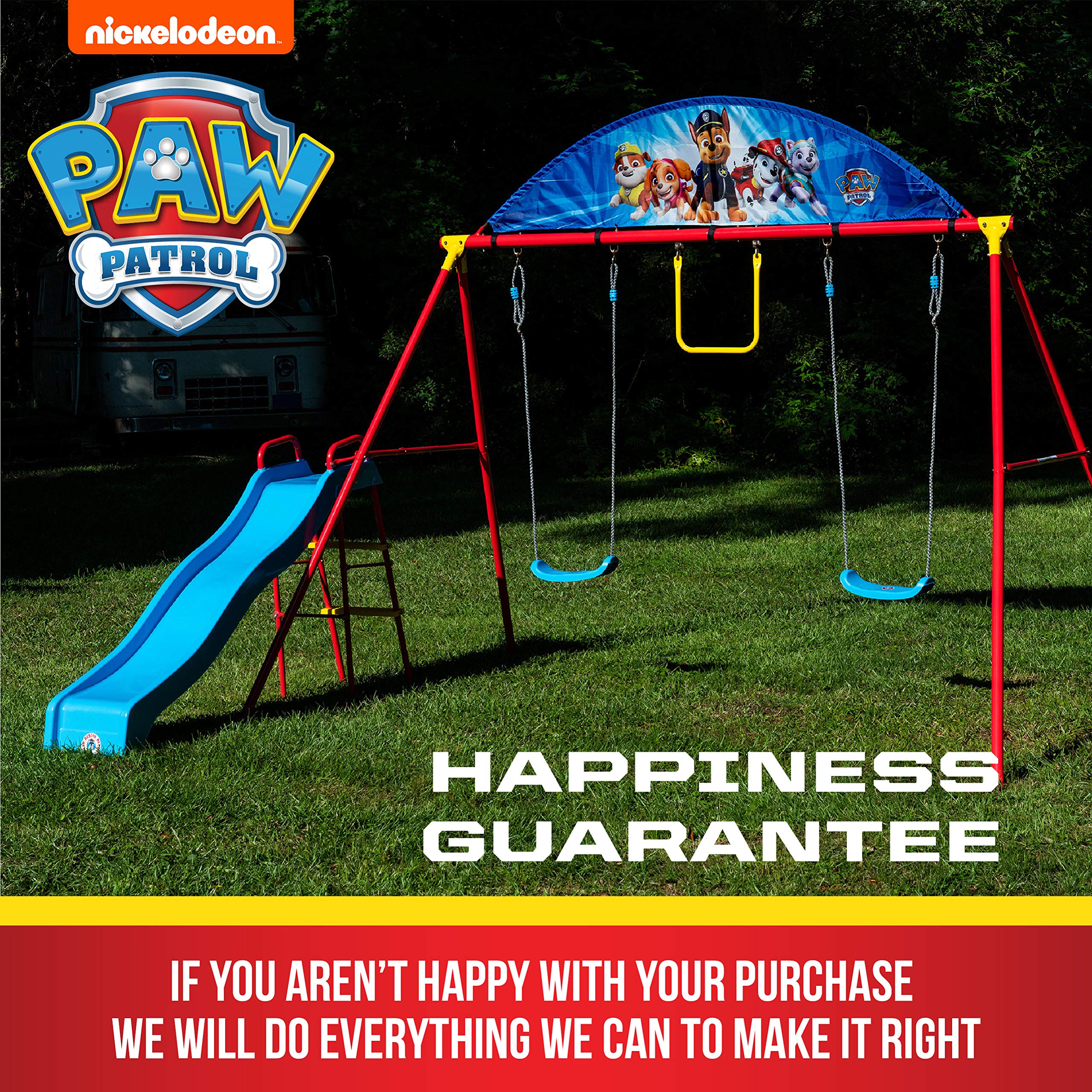 PAW Patrol Kids Swing Set for Backyard - Outdoor Swing Set with Adjustable Seat for Toddlers & Children - Perfect for Playground, Park, and Backyard Fun