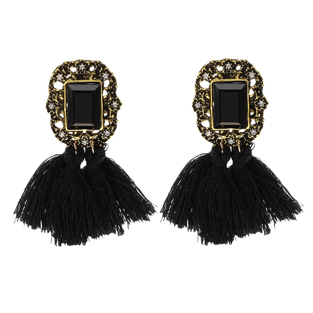 Amosfun Vintage Bohemian Tassel Earrings - Modern Boho Ethnic Style Stud Earrings for Women | Perfect for Festivals, Parties, and Everyday Boho Chic Outfits