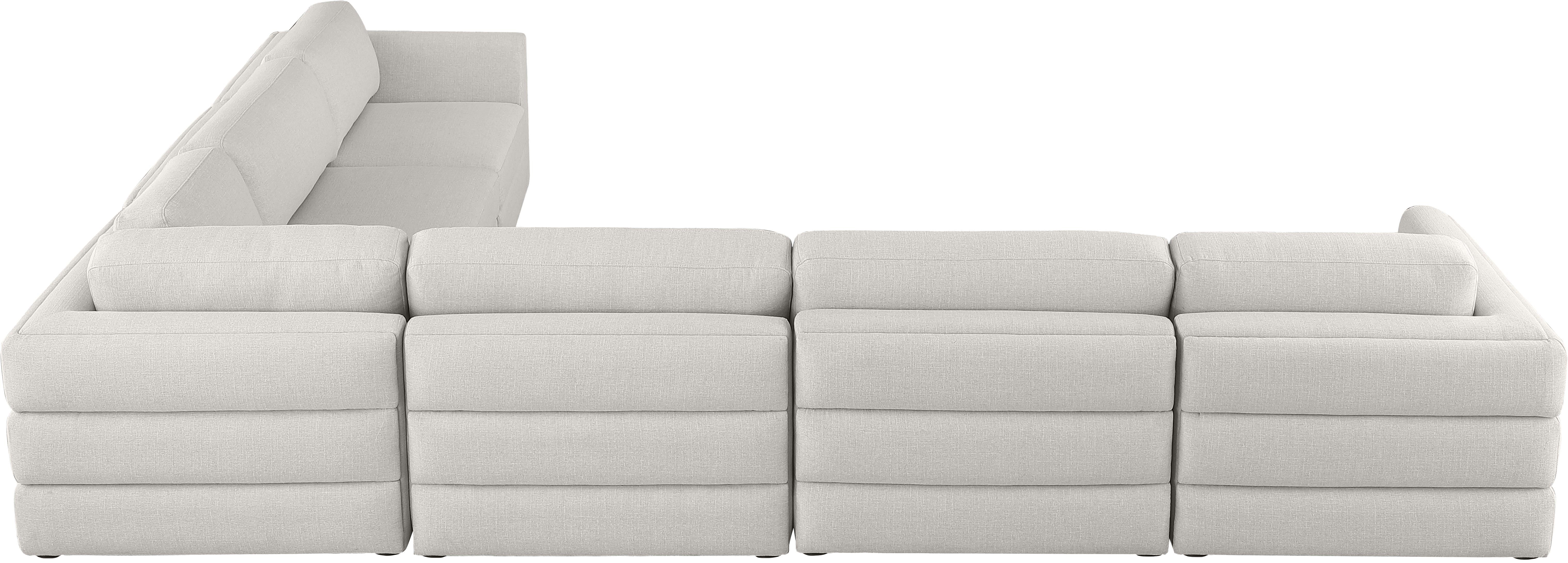 Beckham Durable Linen Textured Fabric Modular Sectional Sofa - Modern L-Shaped Couch for Living Room, Family Room & Home Theater Comfort