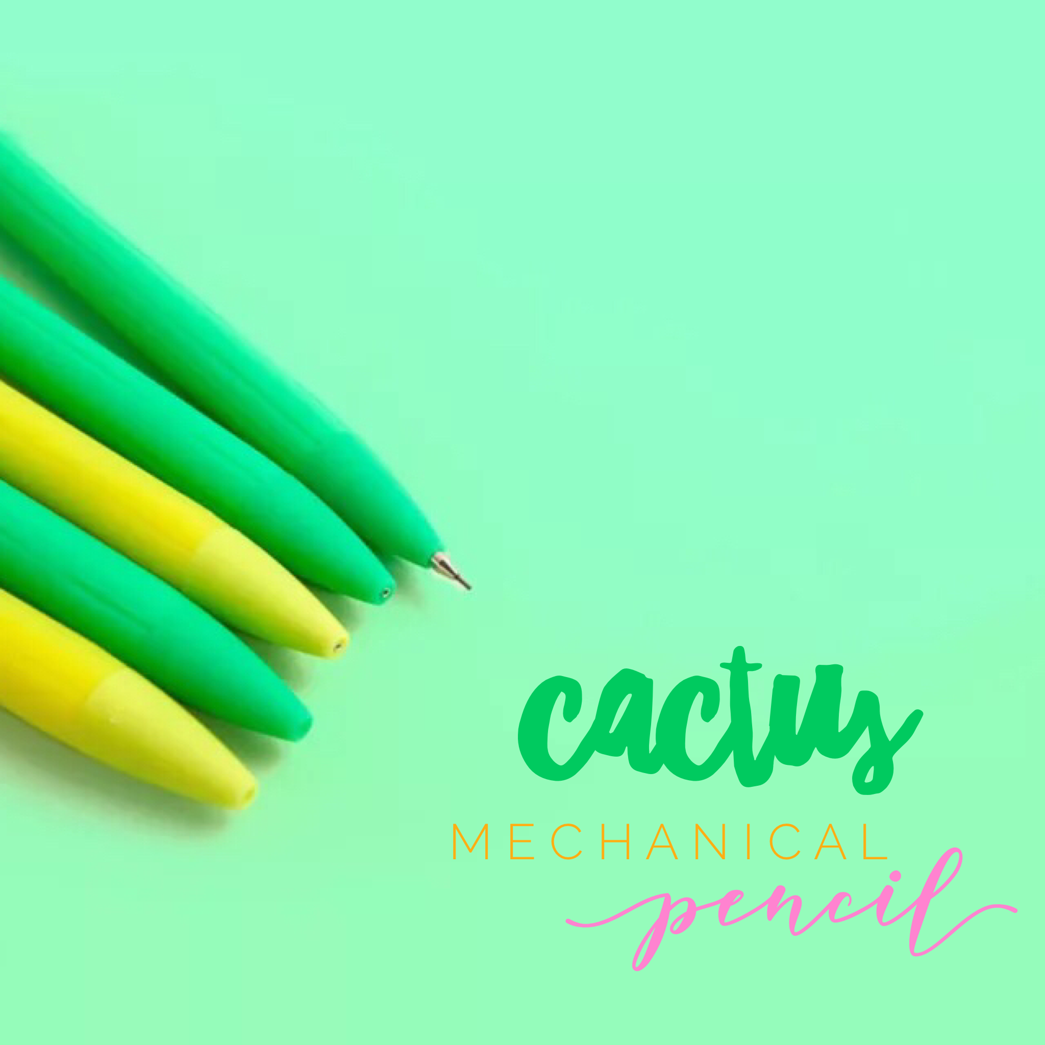 Premium Cactus-Themed Mechanical Pencil - 0.5mm Lead, Ergonomic Grip for Smooth Writing - Perfect for School, Office & Art Sketching