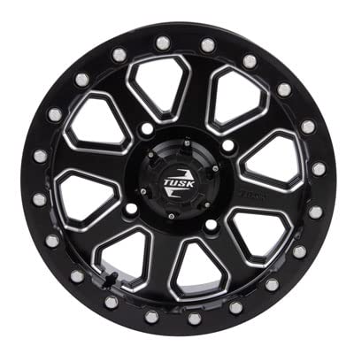 14x7 Tusk Uinta Beadlock Wheel 5.0+2.0 Milled Black for TRACKER SVX 1000 2020 - Off-Road Adventure