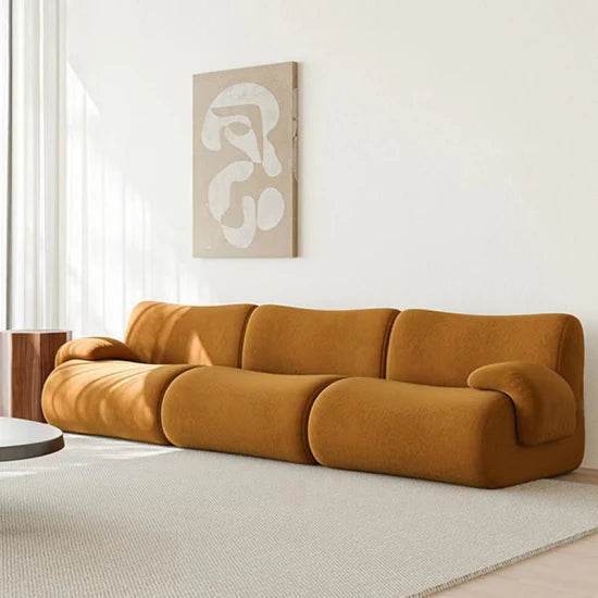 Luxury Marsha Velvet Fabric Sofa - Modern Plush Upholstered Couch for Living Room, Lounge & Home Decor | Soft Comfortable Sectional Sofa for Apartment, Dorm & Office