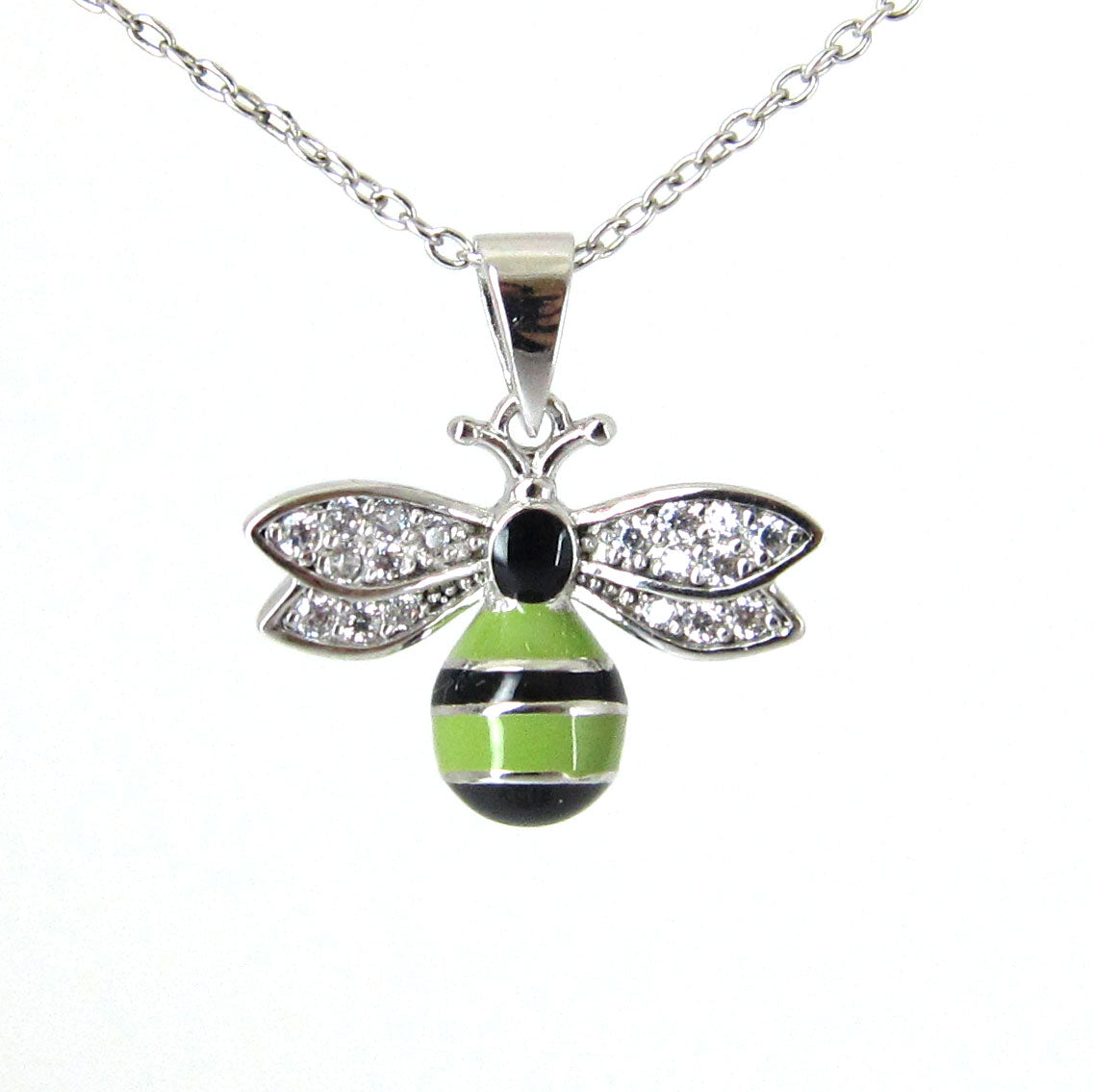 925 Sterling Silver Enamel Bee Pendant Necklace - Dainty Jewelry Gift for Women, Perfect for Valentine's Day & Everyday Wear