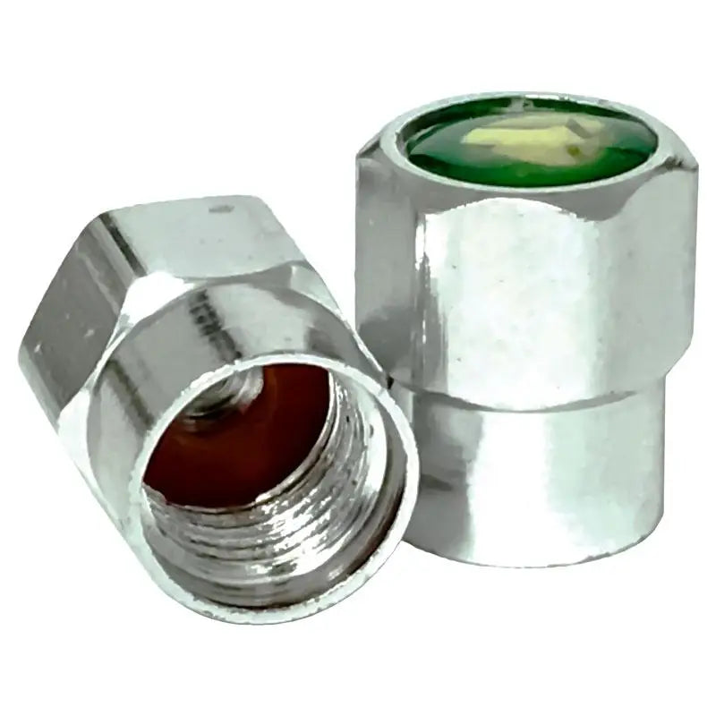 Premium AA Green Metallic Valve Caps with O-Ring Seal (100-Pack) - Durable Tire Accessories for Cars, Bikes & Motorcycles - Weatherproof & Rust-Resistant