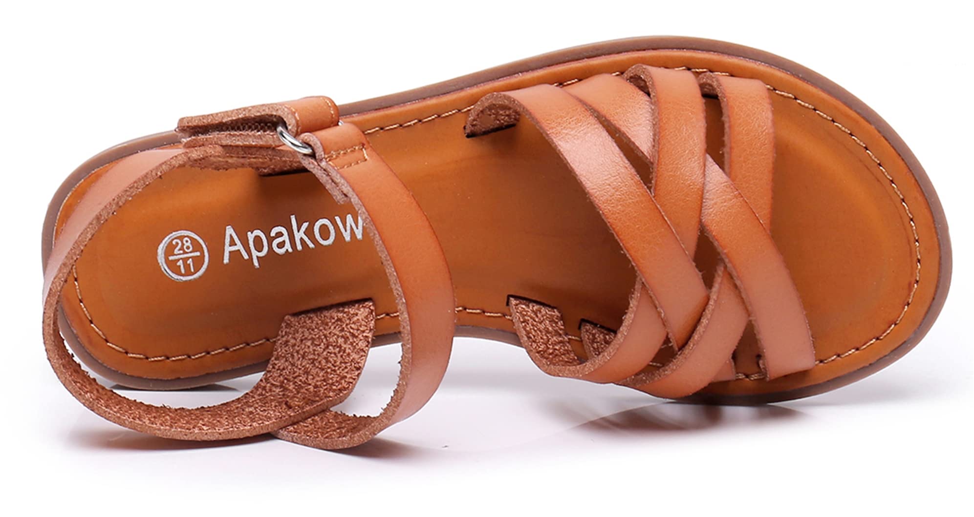 **Apakowa Girls' Open Toe Princess Flat Sandals - Strappy Summer Shoes for Toddler, Little Kid & Big Kid - Perfect for Beach, Park & Casual Outings**