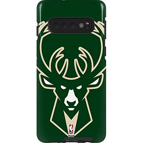 Officially Licensed NBA Milwaukee Bucks Large Logo Green Phone Case for Samsung Galaxy S10 - Durable Protective Cover for Basketball Fans & Everyday Use