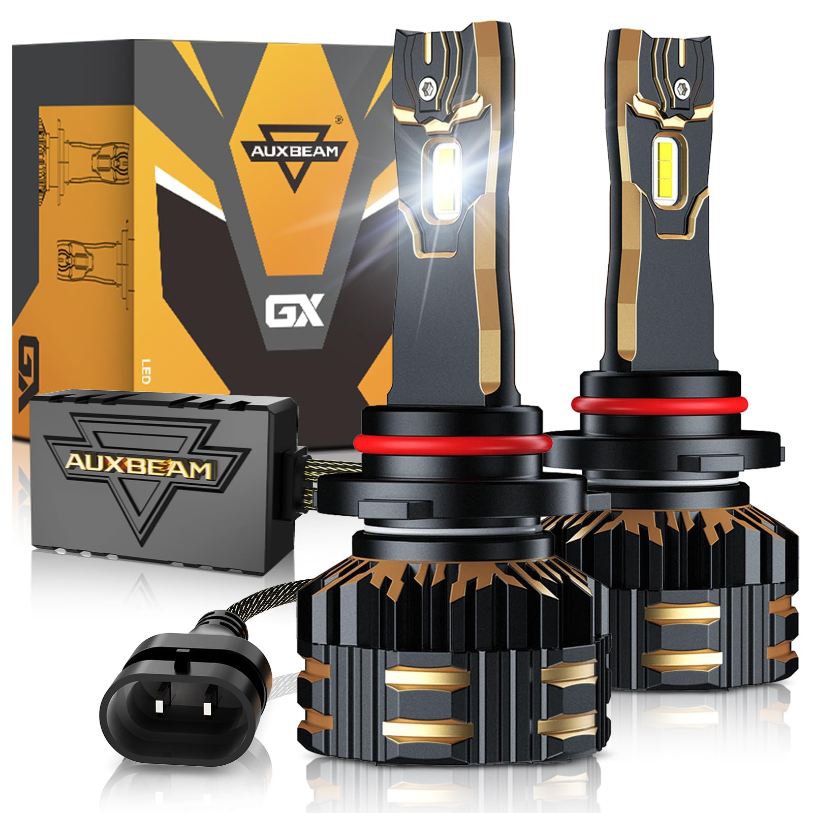 Auxbeam 9005 HB3 LED Fog Light Bulbs - 800% Brighter 6500K White Light, Super Bright 9005 Powersports Bulbs for UTV, ATV, Off-Road Vehicles - Perfect for Night Driving, Off-Roading, and Adventure Trips