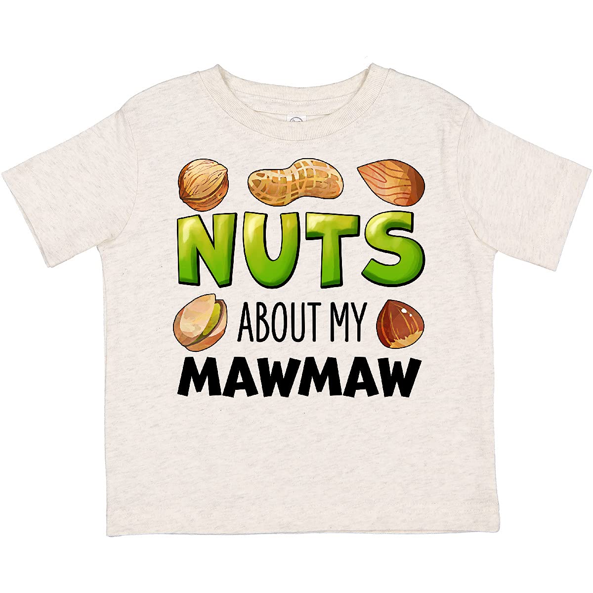 Inktastic 'Nuts About My Mawmaw' Peanut Almond Pistachio Toddler T-Shirt - Cute Graphic Tee for Grandparents Day, Family Reunions & Toddler Outfits