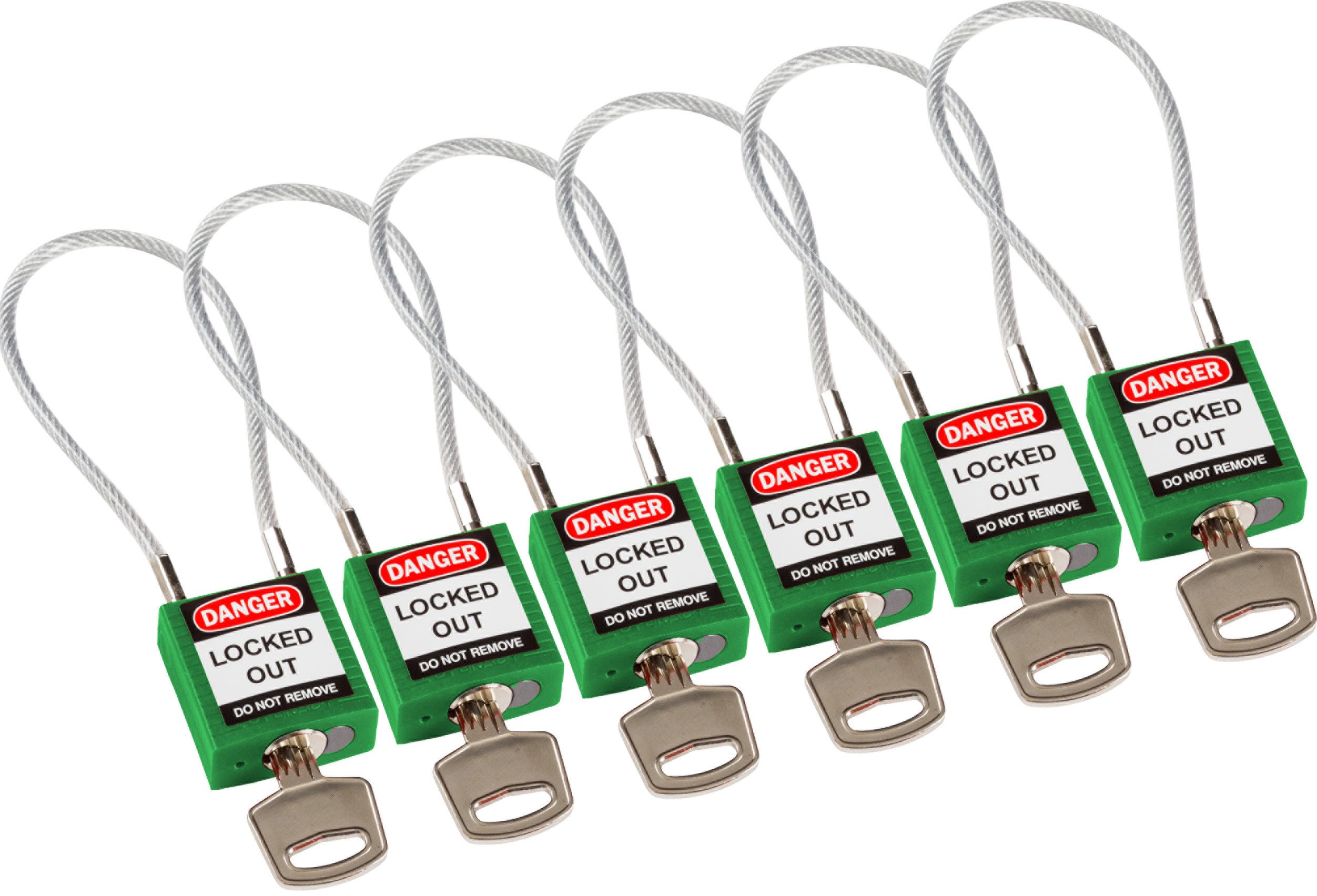 Brady 146131 Compact Cable Padlocks - 5-Pin Cylinder Security Locks with 4.2