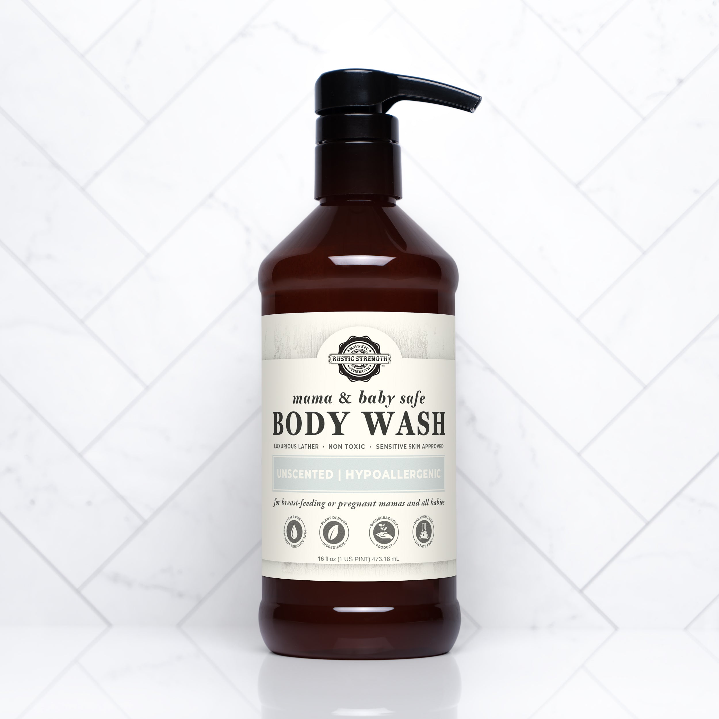 Gentle Moisturizing Body Wash for Sensitive Skin - Hypoallergenic & Safe for Moms & Babies - Perfect for Daily Shower & Postpartum Care