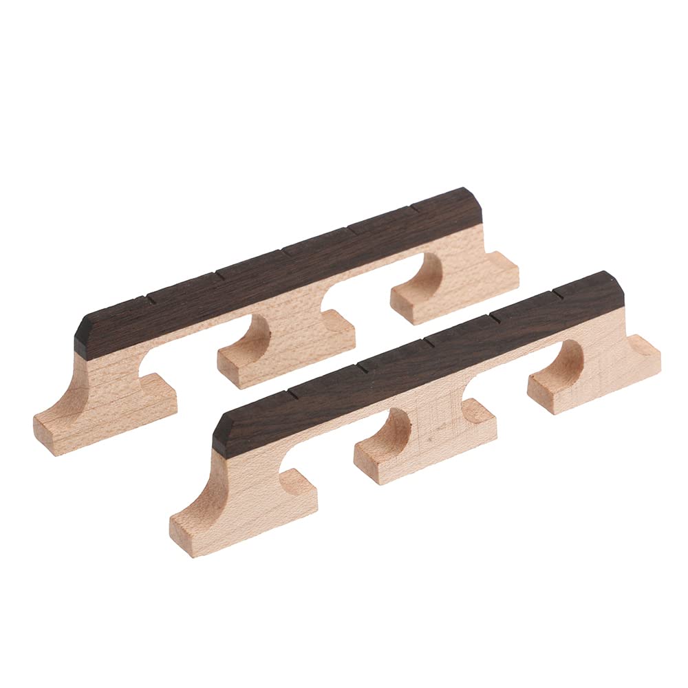 Maple & Ebony Banjo Bridge for 5-String Banjo - High-Quality Replacement Banjo Accessories (2-Pack) - Perfect for Bluegrass, Folk & Country Music Performances